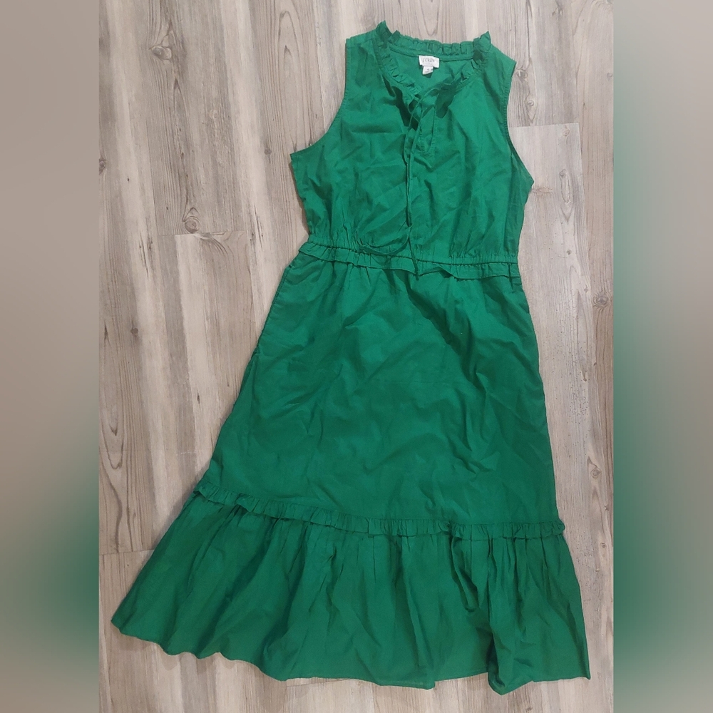 J. Crew Emerald Green High-Low Sleeveless Dress
